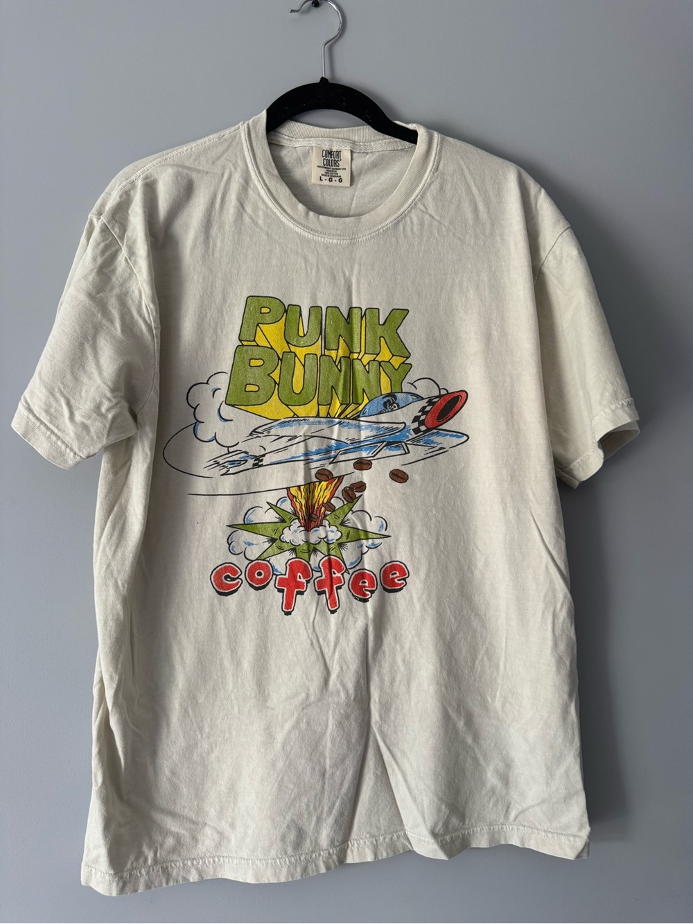 Greenday Punk Bunny Coffee Graphic Tee White, bought at the Saviours Tour in SD